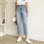 인생템! 일자핏 데님팬츠 / 중청 진청 하이웨스트 일자팬츠 / 청바지 _ 알콜