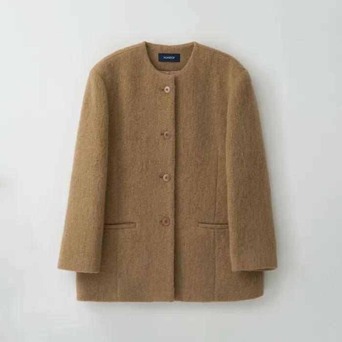 (11차 리오더) Alpaca blend half coat_camel
