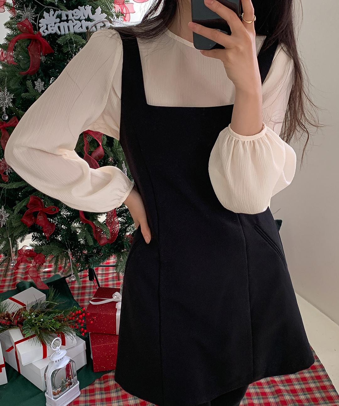 케이클럽 [단독][20만장돌파/MADE]쇼프 라운드 쉬폰 블라우스 (S-L/하객룩/연말룩/출근룩/데이트룩/레이어드블라우스/겨울블라우스/셔링블라우스/겨울하객룩)