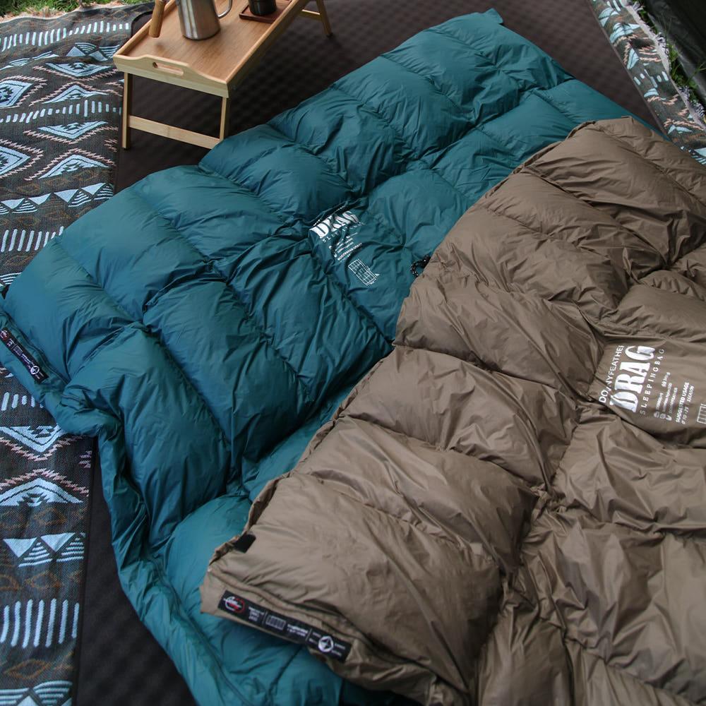 어반캠퍼 다우니페더 드래그 1200g 덕다운 캠핑 침낭 오리털 충전재