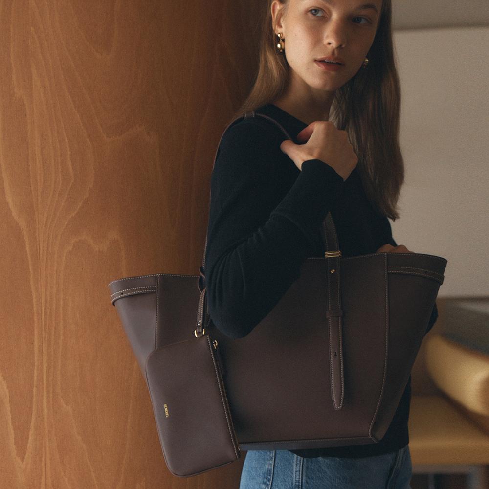 Veneta Shopper Bag Large Wood Brown  [WINTER SALE 30%]  (정상가 278000원)
