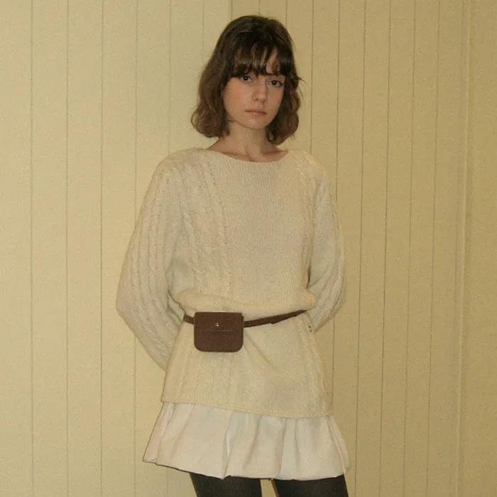 Some Cable Long Sleeve Knit - Ivory