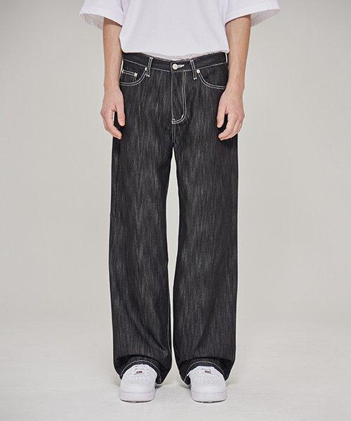 304 생지 와이드핏 데님 - 블랙