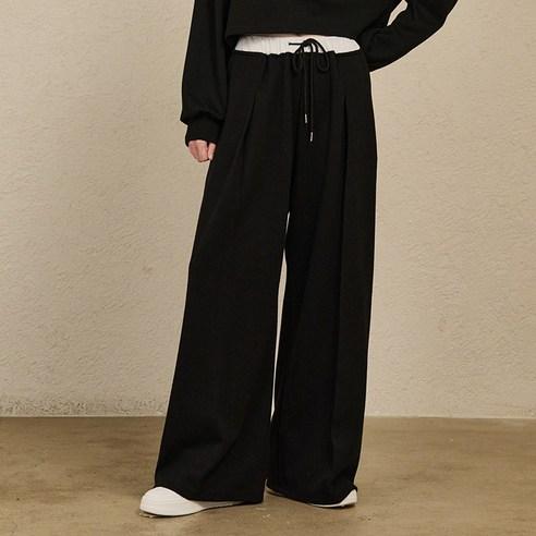 [누브] 더블 웨이스트 와이드 팬츠 / Double Waist Wide Pants - 바지 | 쿠팡