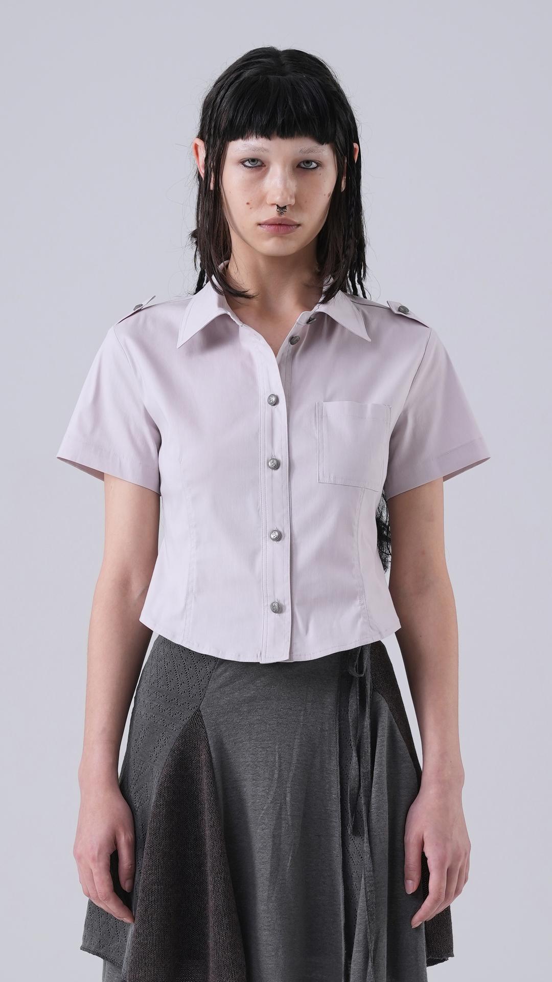 Button slim shirt_grey