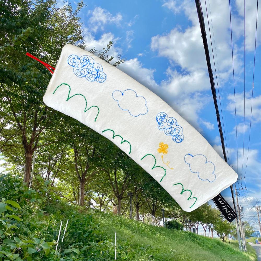 [날씨맑음컵홀더] 컵홀더 핸드메이드 자수 패브릭 감싸개 날씨 귀여운 소품 키링 다용도 매듭형 컵슬리브