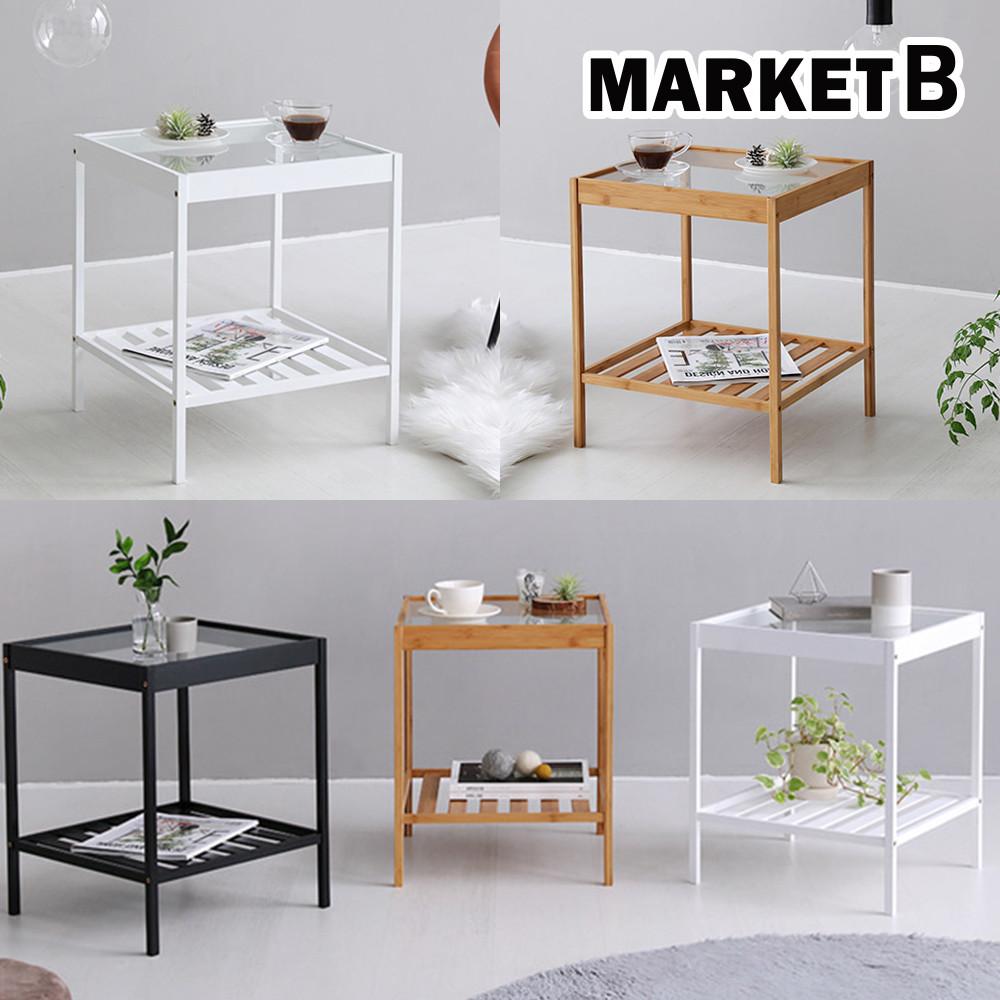 마켓비 원목 협탁 침대 협탁 옆 선반 모듈 미니 협탁 테이블 글라보 대나무