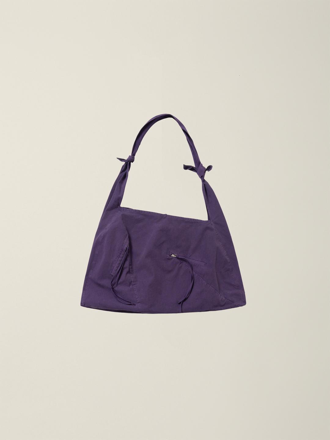 GARMENT DYED 2 WAY STRAP TOTE BAG (MEDIUM)  MIDNIGHT PURPLE