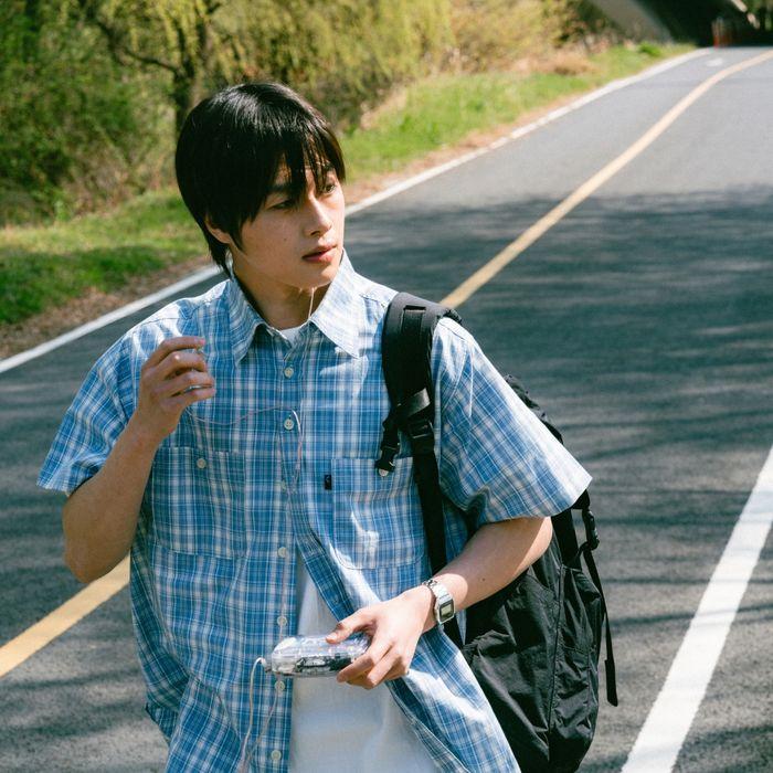 Double Pocket Check Shirts(Light Blue)