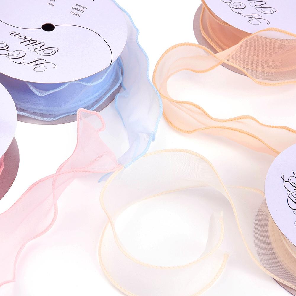 오간디리본 리본 끈 포장 쉬폰 선물 원단 청첩장 리본 [흰색35mm/5YD]