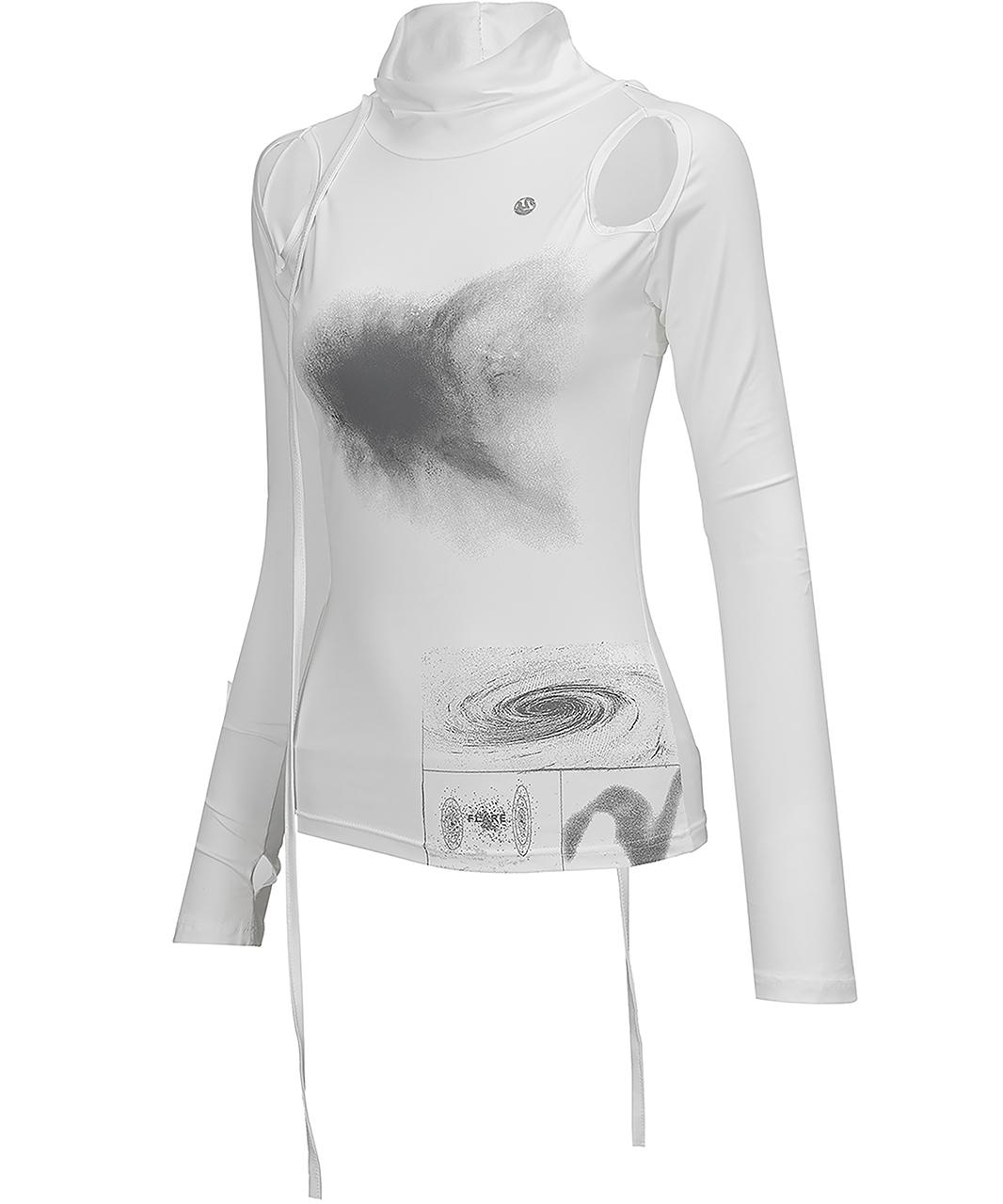 Cut-out Turtleneck Long Sleeve (FL-112_White)