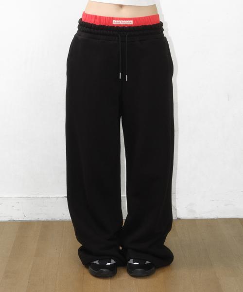 LAYERED SWEAT PANTS BLACK