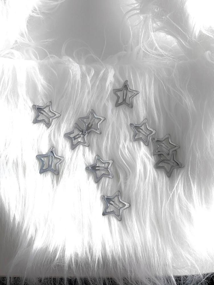 (3pcs) silver glitter star pin 별 똑딱 핀