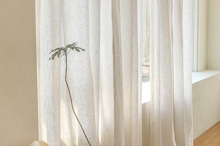 빈티지 화이트 오리지널 린넨커튼(기본핀/봉집/아일렛) 6size 11color