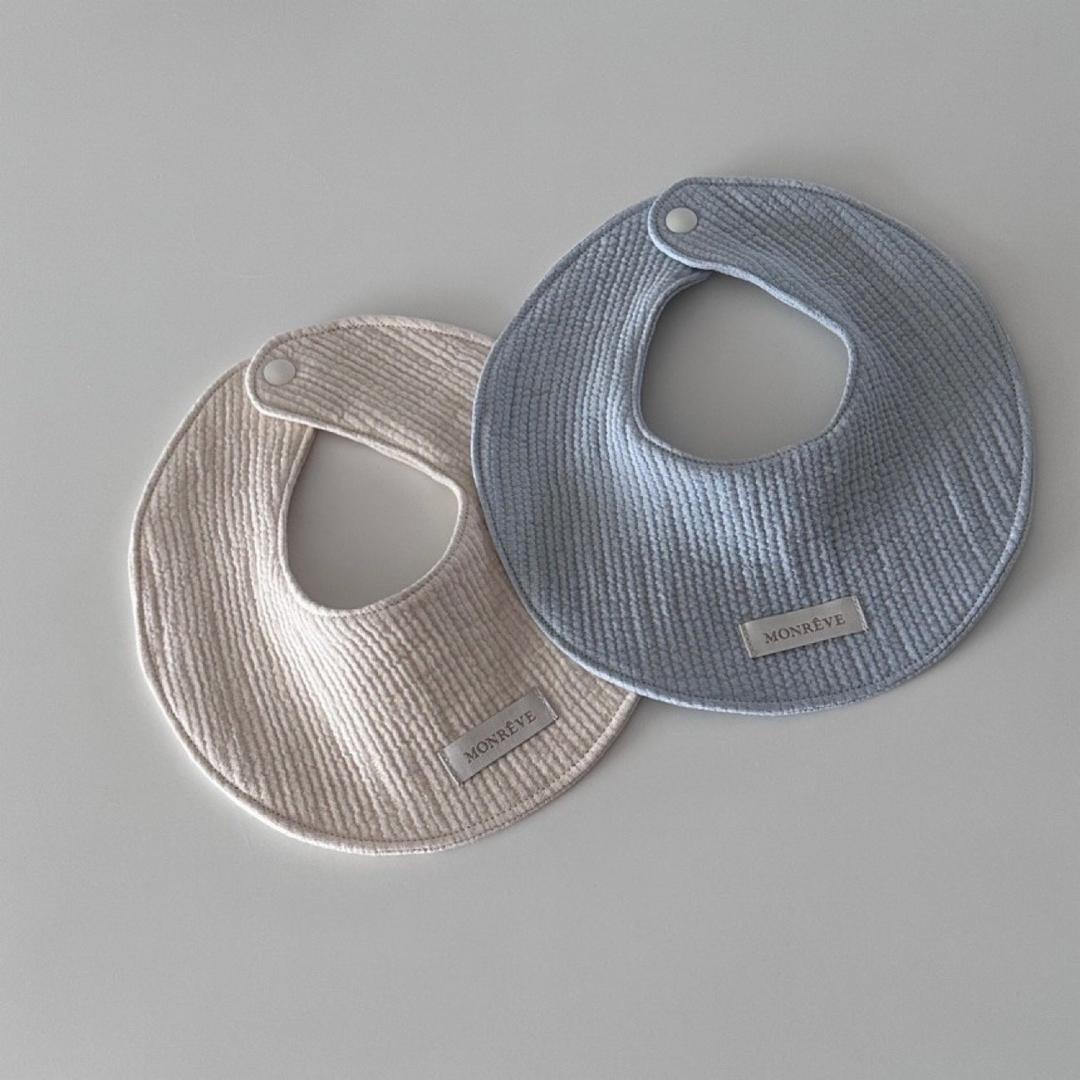 쁘띠 줄거즈 턱받이 2종 크림 블루