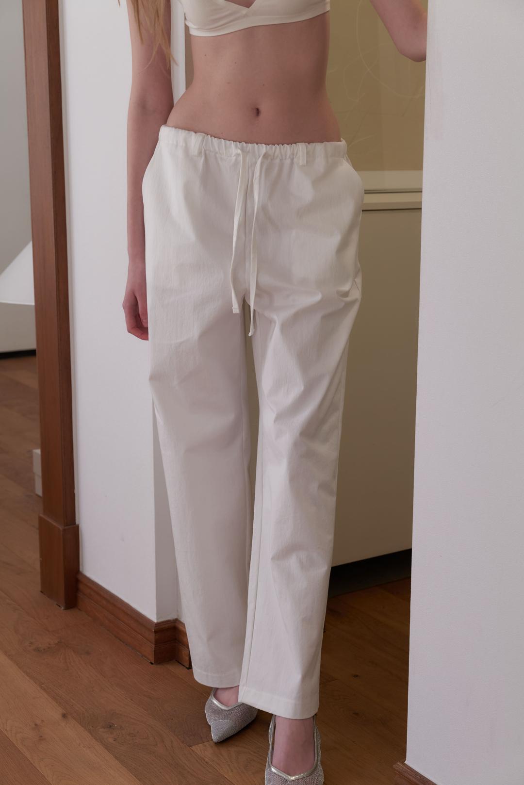 Low-rise string pants - Ivory