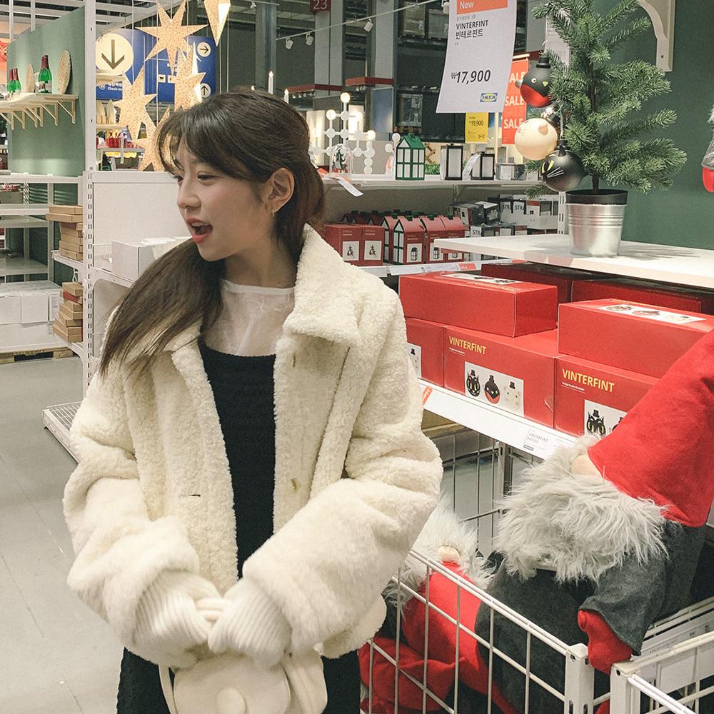 아폰 무스탕 퍼 자켓