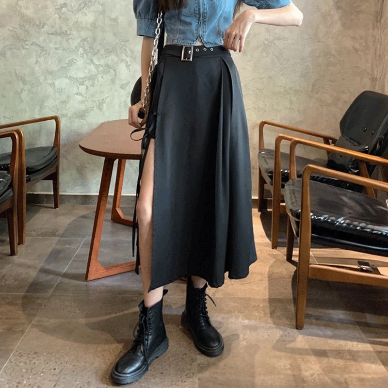 언발 스커트 팬츠 (블랙)