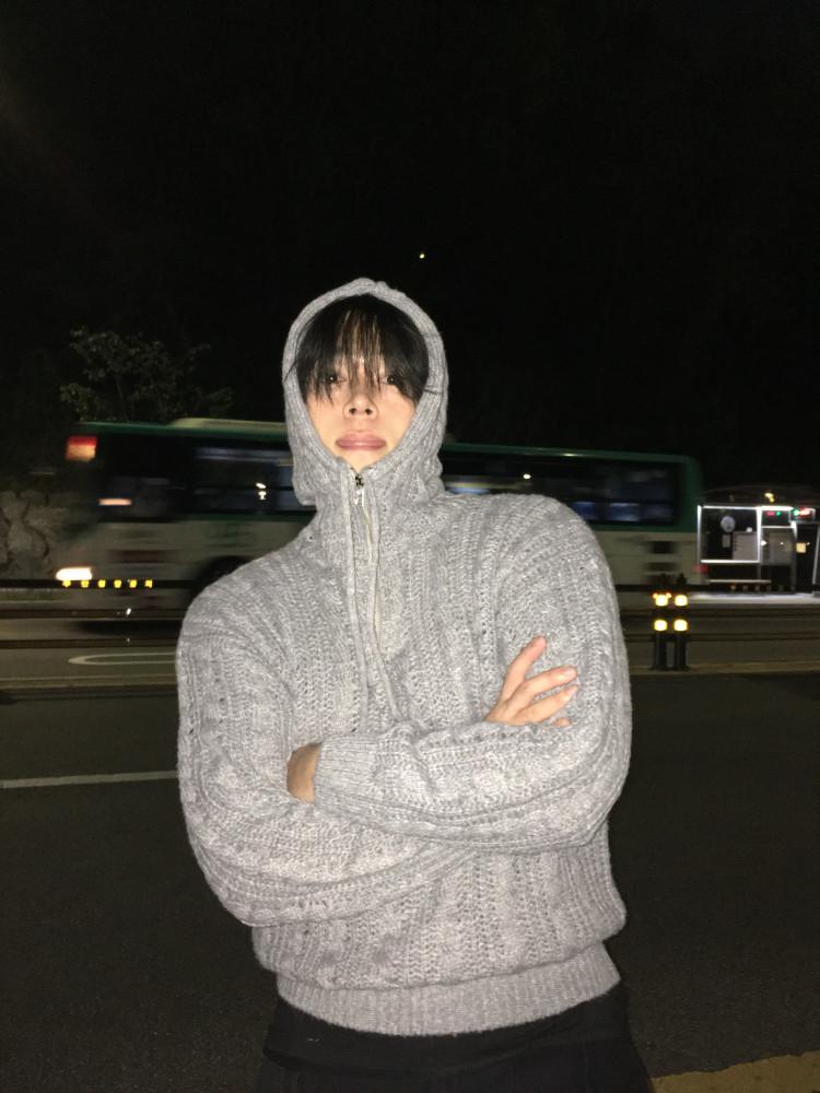 [ 카키 / 베이지 당일발송 / MD 소장 / 주문량 증가 ] 꽈배기 바라클라바 니트집업(3c)