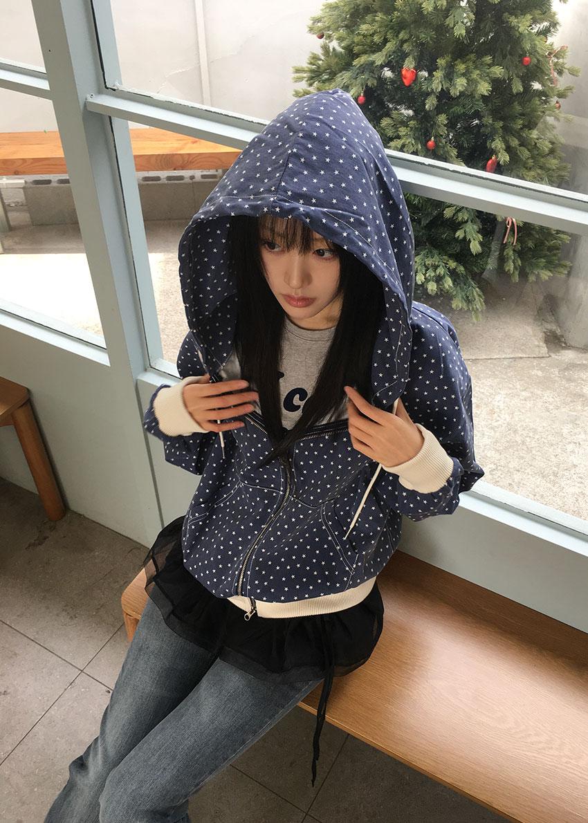 이오엔 STAR PIGMENT HOOD ZIP-UP (2color)