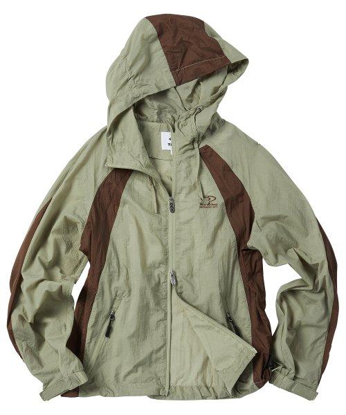 링클 콤비네이션 윈드 브레이커 라이트 카키