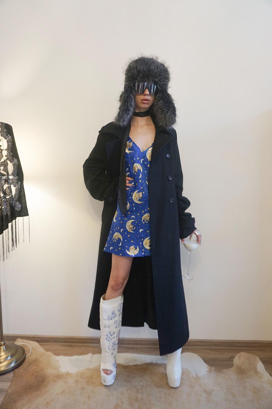 Tailored Wool Long Coat Black