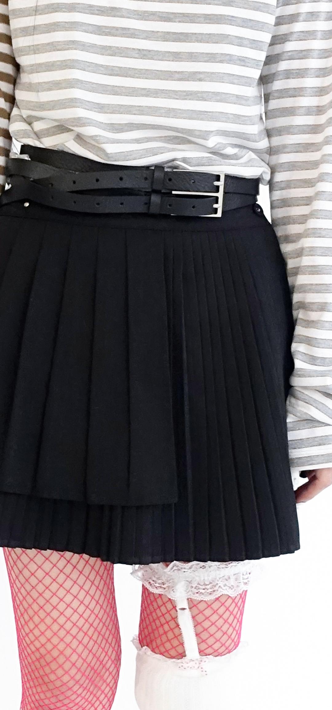 double leather strap belt