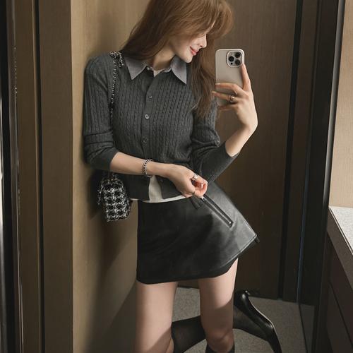 Cassia leather skirt*10월31일 입고예정*