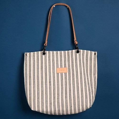 숄더백 BLUE LABEL LEATHER STRAP LINEN BAG -YB1002BK /BLACK