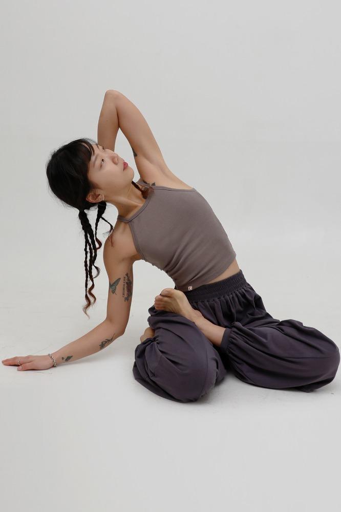 (9/20 예약배송)purva long bra top [ sand ]