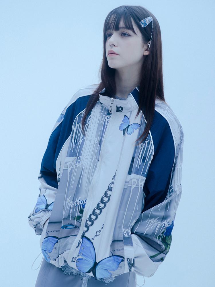 [클럿스튜디오][10/15 예약배송] 1 3 블루 버터플라이 바람막이