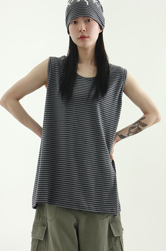 stripe sleeveless tee (unisex)