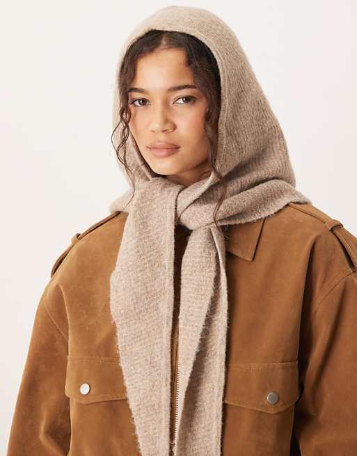 Gina Tricot knit hood in beige
