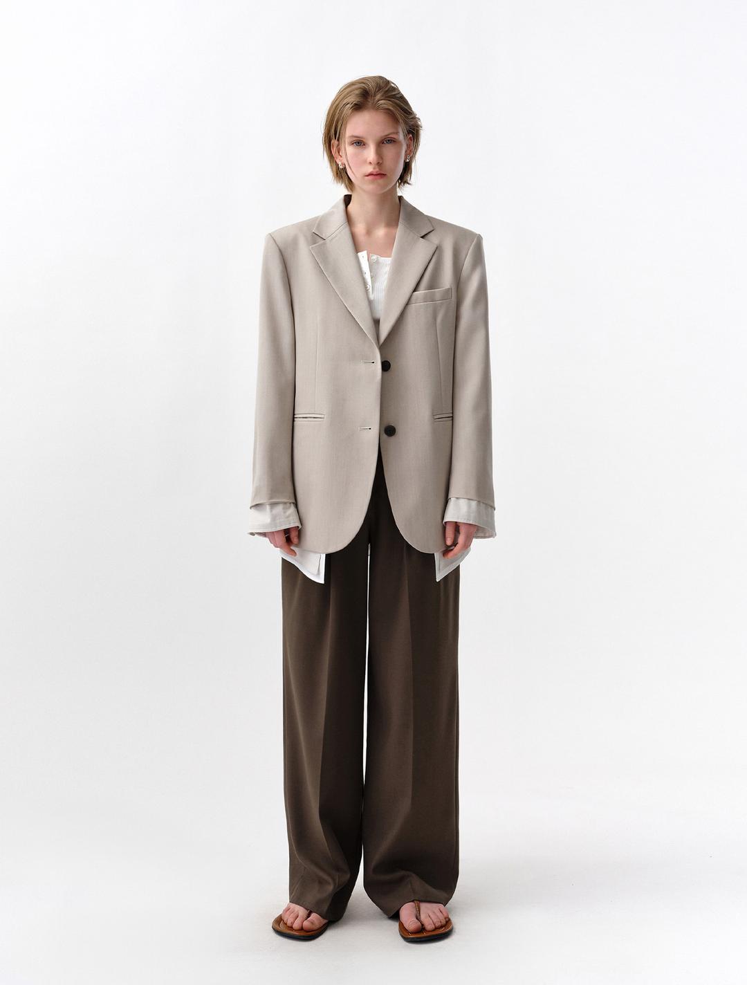 셔팅 레이어드 오버핏 재킷