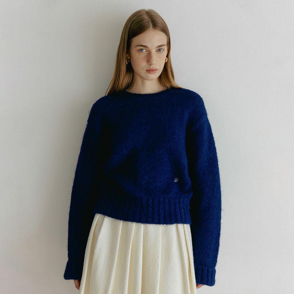 ALPACA ROUND PULLOVER BLUE