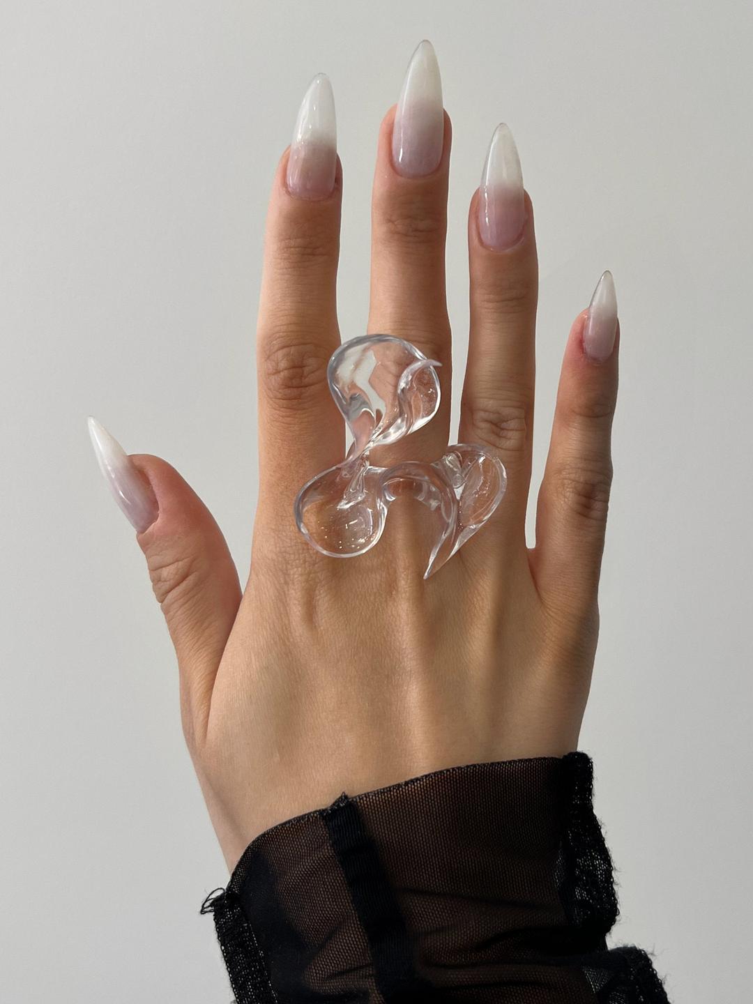 Transparent Flower Ring - US 4