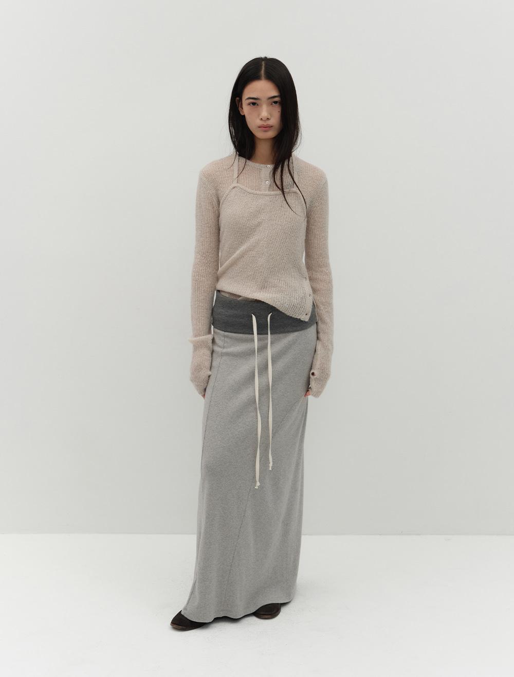 STRAP SWEAT SKIRT [GREY]