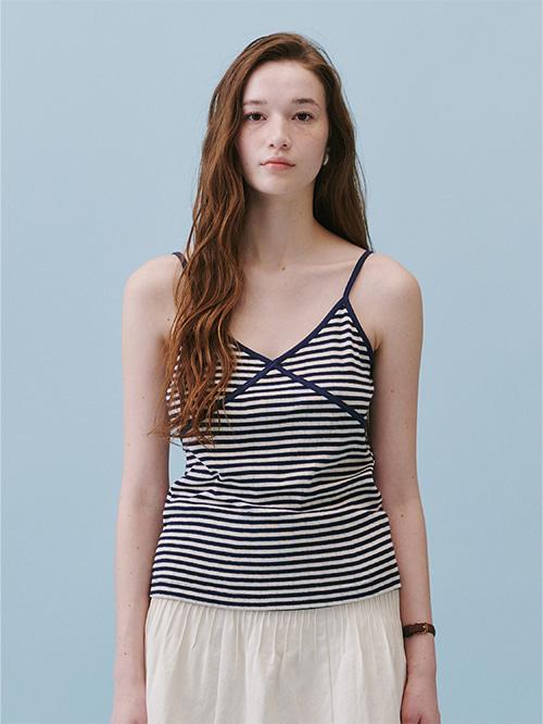 Stripe Scotch Sleeveless_(Navy)