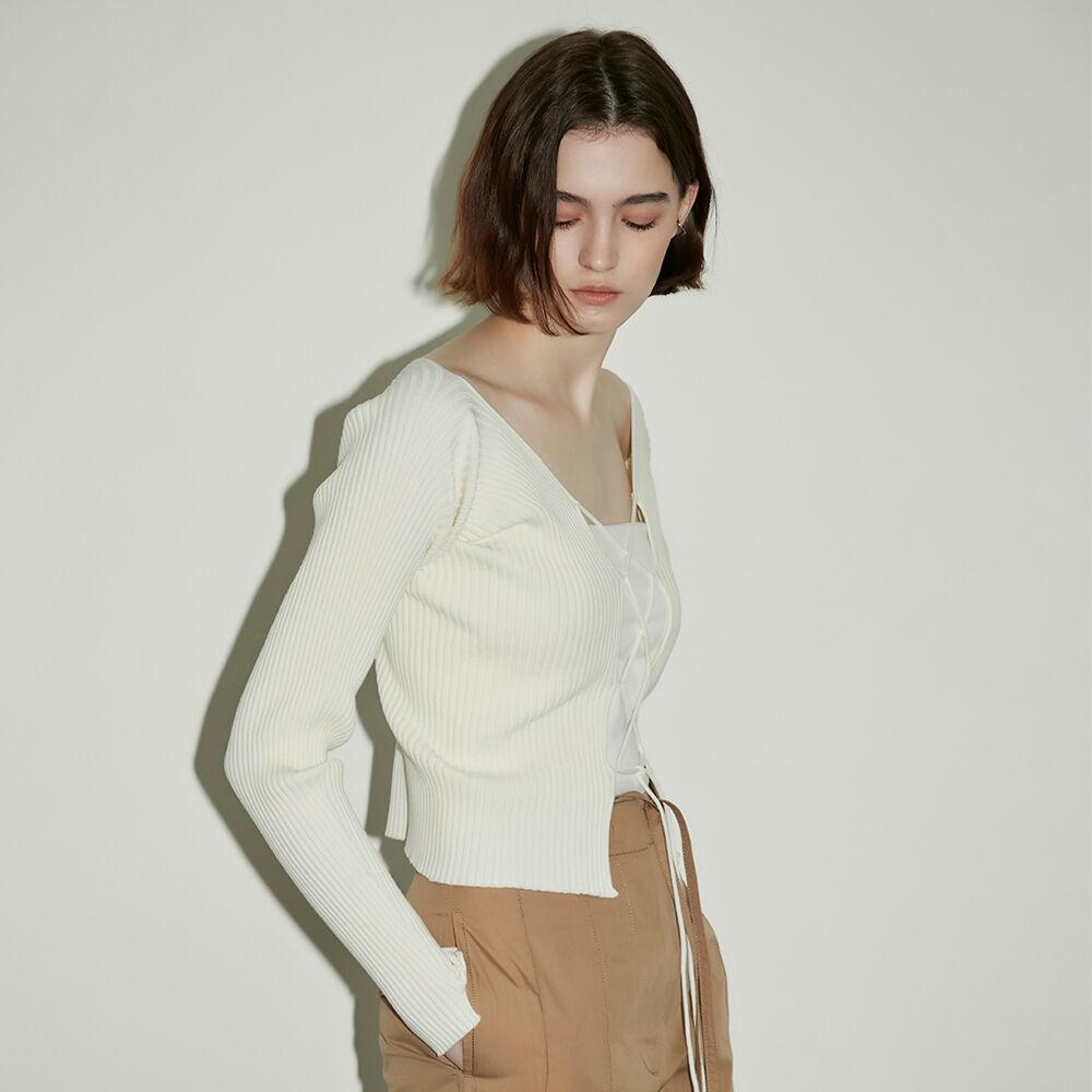 cutout knitted top (ivory)