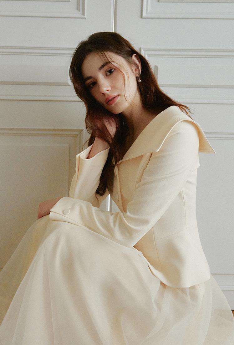 Erin Sailor Collar Jacket (Cream)