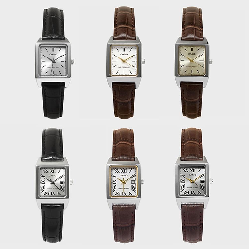 CASIO 카시오 여성시계 LTP-V007L 시리즈 / 가죽시계 베스트 6컬러 /  케이스 발송