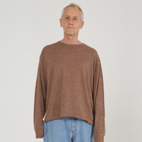 [플라스틱프로덕트] Round Neck Sweater (Red Bean)