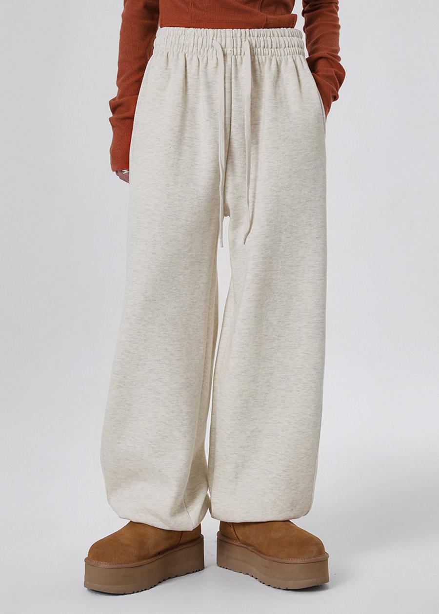 블랙업 [8천장판매] (UNISEX) 젠델 와이드 기모 조거팬츠