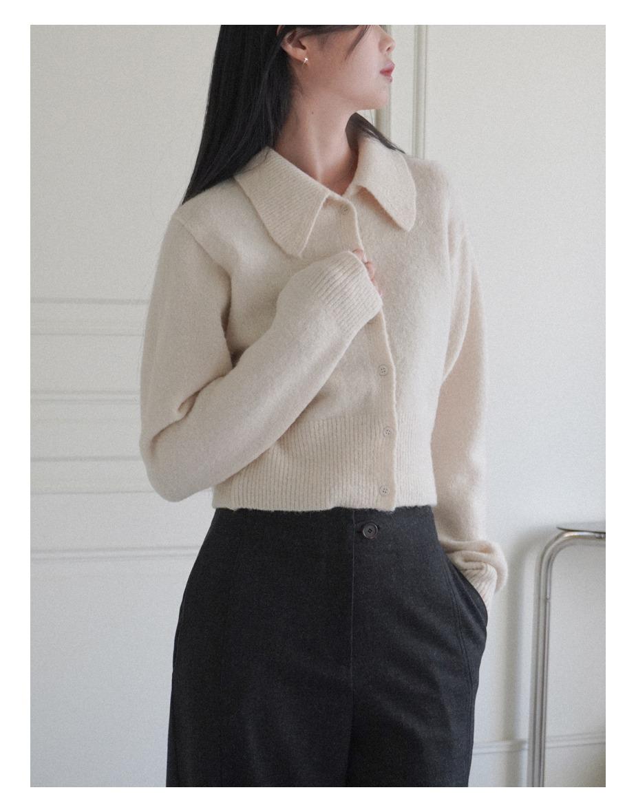 스프레드 카라 버튼 가디건 [바닐라밀크]