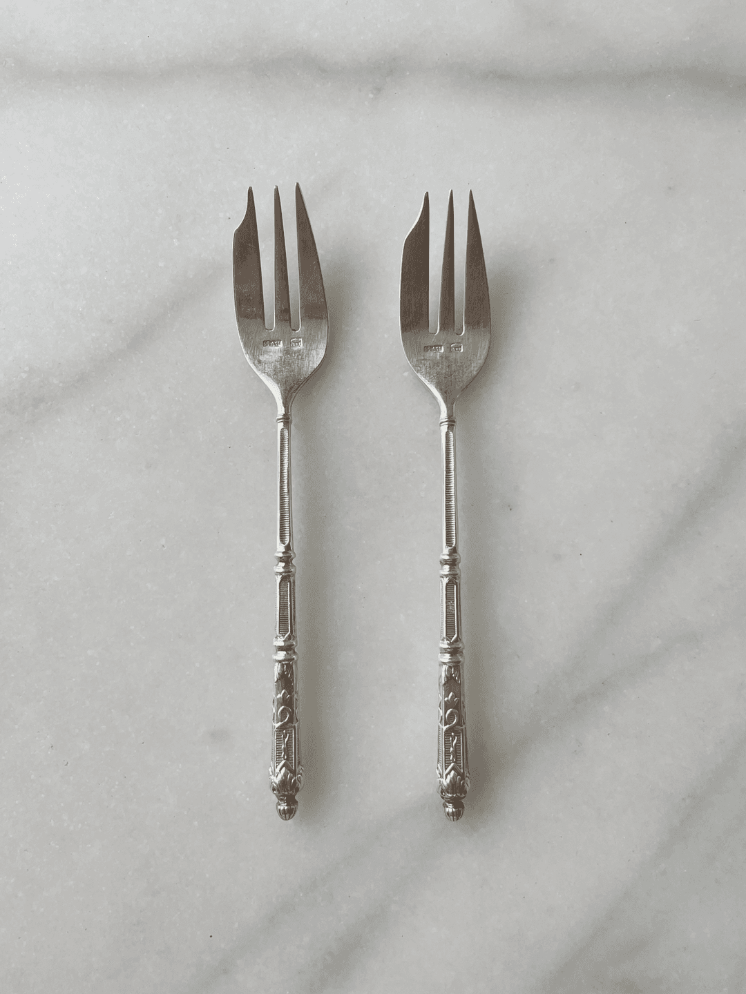 [중고] 빈티지 알라루스 은도금 디저트 포크 (2p)