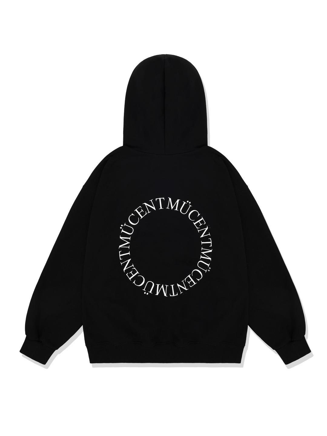 ARC BACK LOGO HOODIE (Black, Gray) 원형 백 로고 후드티 블랙 그레이