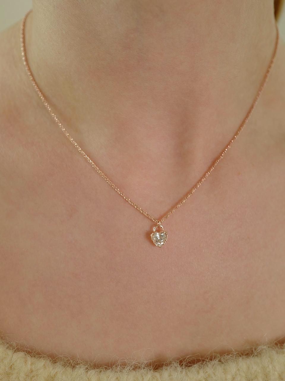 crystal love lock necklace