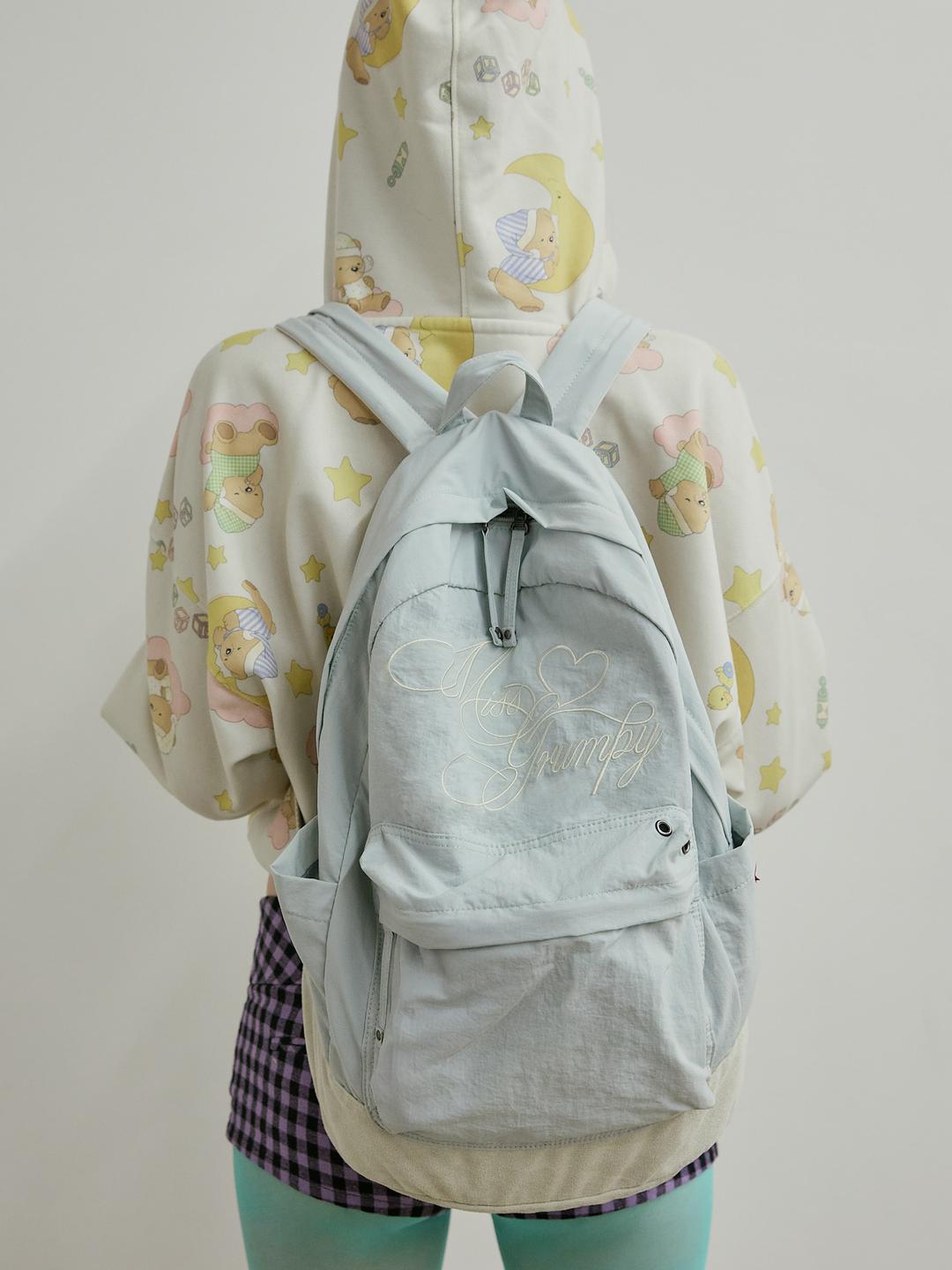 Grumpy Girl Nylon Backpack Matt Sage