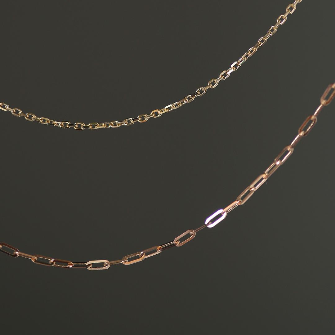 new square chain necklace (3푼)