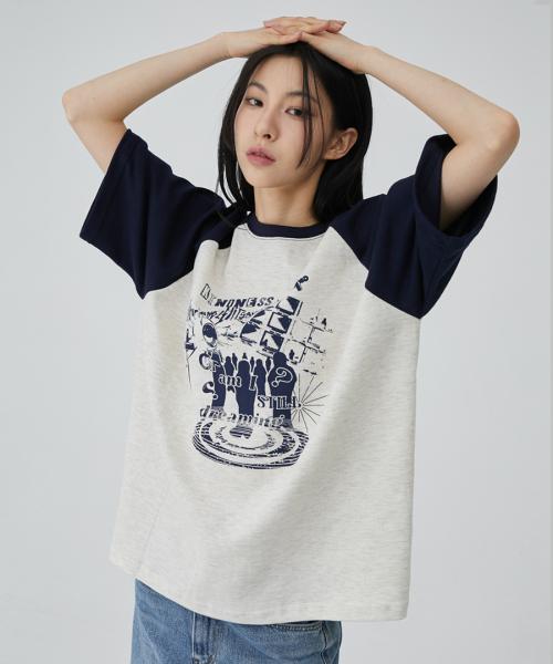 드리밍 레글런 오버핏 반팔 티셔츠 오트밀